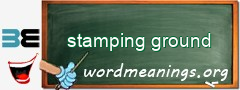 WordMeaning blackboard for stamping ground